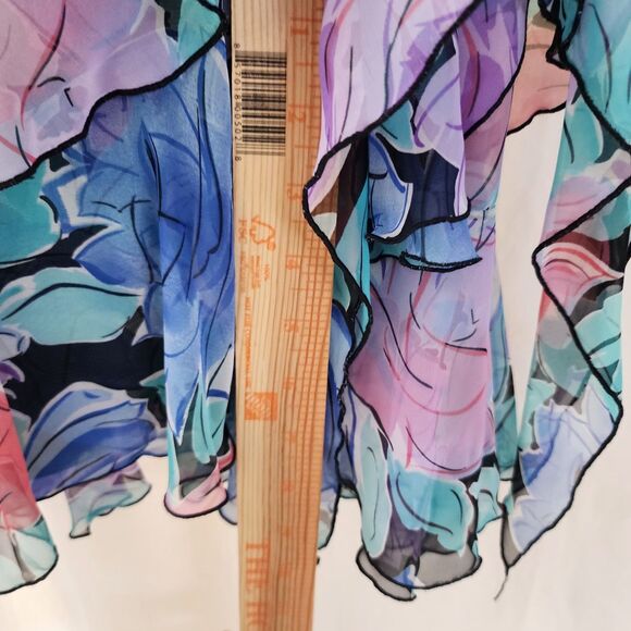Pat Richards By Michael Maielleo Dress Size S Pastel Floral Flowy Whimsy Vtg USA - Picture 7 of 10